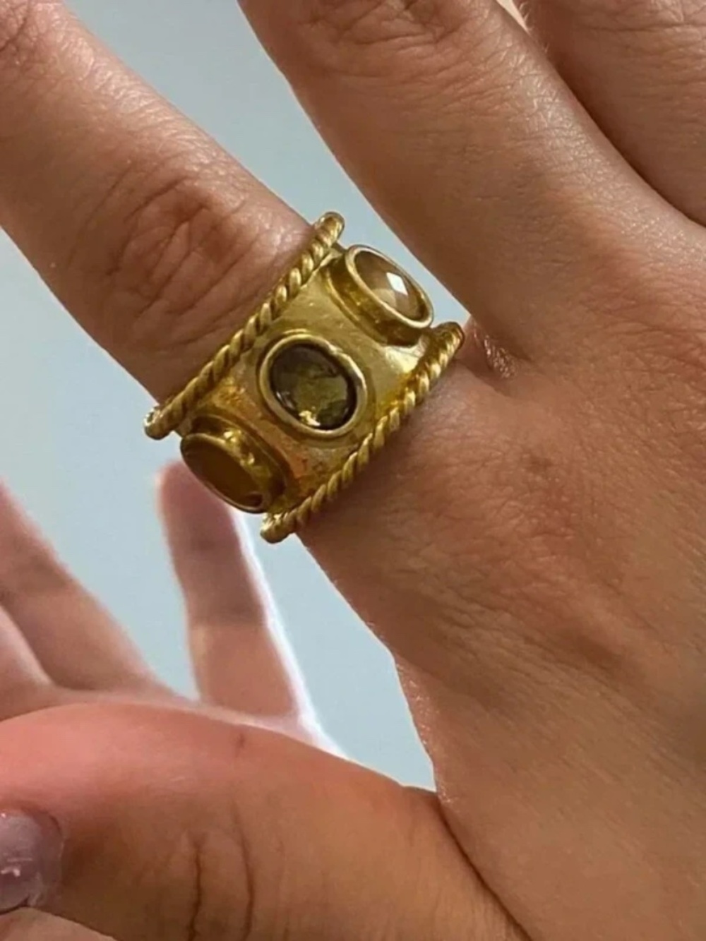 Gold brass 14k gold plated ring